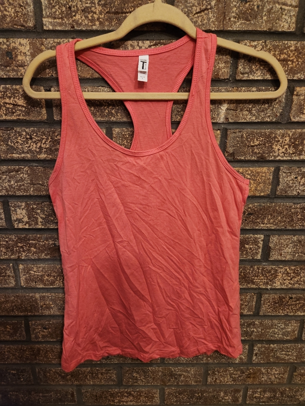 Women’s Coral Racerback Tank Top Size L